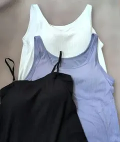 GUジーユー★L カップ付きタンクトップ2枚＆キャミ1枚セット