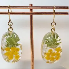 ミモザレジンピアス