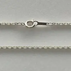 シルバー925 4面カットあずきチェーンネックレス 40cm 極細 細 角 小豆のサムネイル