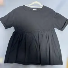 着用回数2回LOWRYS FARM ブラック ギャザー切り替え 半袖チュニックのサムネイル