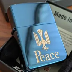 ジッポーzippo Peace ピース ブルーチタン初期物93年製限定懸賞非売品