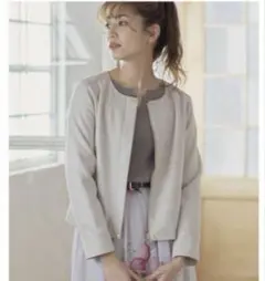 ノーカラージャケット スエード