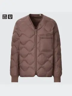 UNIQLO U リサイクルダウンジャケットSブラウン ユニクロユーノーカラー茶