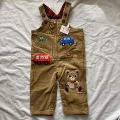 【新品未使用】ミキハウス オーバーオール キャメル色 80サイズ