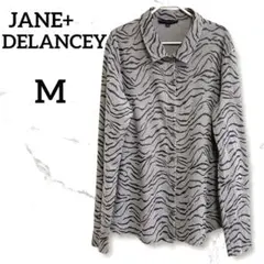 JANE+DELANCEY 【M】ゼブラ柄 長袖ニット生地オーバーシャツ