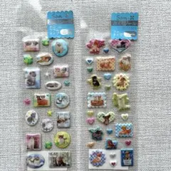 ぷくぷくシール　猫　犬　平成レトロ　シール帳　2点セット　未使用　サンエックス