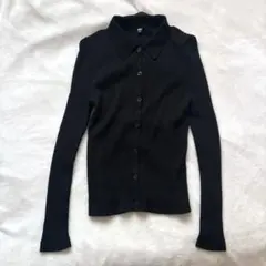 のすけ様専用　ユニクロ　エクストラファインメリノリブポロカーディガン（長袖）