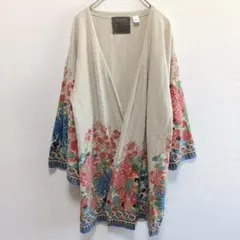 ❤希少 海外古着 GUINEVERE カシミヤ アンゴラ混 花柄カーディガン Sのサムネイル