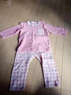 ピンク チェック柄 パジャマ 100cm
