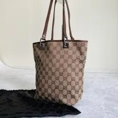 未使用級✨グッチ GGキャンバス トートバッグ ブラウン 保存袋付き 正規品