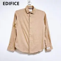 エディフィス 】長袖シャツ　シャツ　メンズトップス　綿　カシミヤ　薄茶　ベージュ