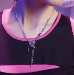 パープル キュービックジルコニアネックレス