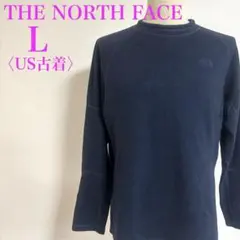 ザノースフェイス フリース クルーネック L ネイビー 防寒　US古着