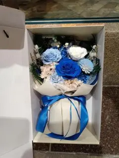 プリザーブドフラワー 花束 ギフトボックス入り ピンク ブルー - メルカリ
