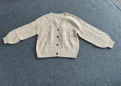 ベージュ ケーブルニット カーディガン　ハニーズ　Lサイズ