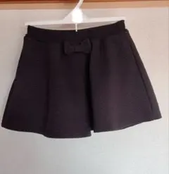 キュロットスカート　キッズ　120cm　黒　リボン