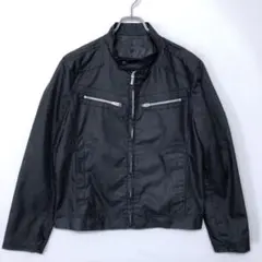 COMME CA ISM 古着 ジップアップ シングルライダースジャケット