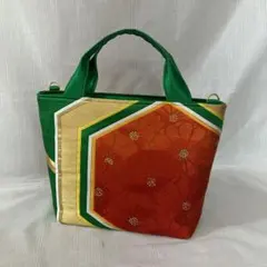 帯リメイクミニトートバッグ