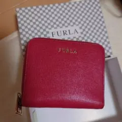 FURLA レザー 二つ折り財布 レッド