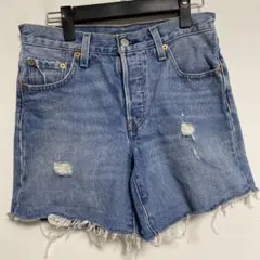 Levi's リーバイス501 ダメージ加工 ライトブルー ショートパンツ L