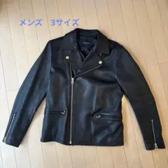 ニコアンド　メンズシープスキンレザー　ライダースジャケット