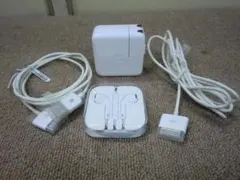 【中古現状品】Apple 純正イヤフォン 充電器 ライトニングケーブル セット