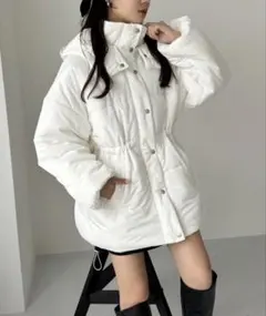 NICE CLAUP ウェストマークミドルフェイクダウンジャケット