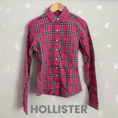 HOLLISTER ホリスター　XS コットン　チェック柄　ピンク　長袖　シャツのサムネイル