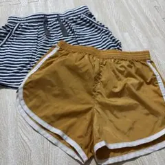 オレンジとストライプのハーフパンツセット
