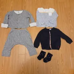 プチバトー 5点セット　　セットアップ　トップス　アウター　ボトムス 靴下