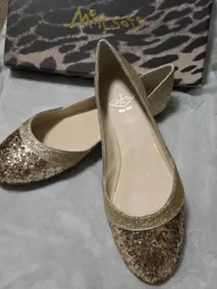 Miss Sofi グリッター フラットパンプス ゴールドのサムネイル
