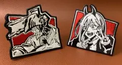 チェンソーマン ＆ パワーちゃん 刺繍パッチベルクロ ワッペン