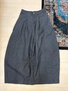 PushPush ストライプワイドパンツ バギーデニム L ストリートシック