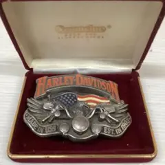 激レア 90s ハーレーダビッドソン 純正バックル USA製 当時物 箱付き 激レア 90s ハーレーダビッドソン 純正バックル USA製 当時物 箱付き