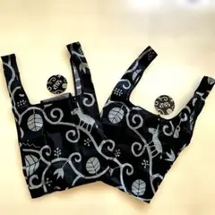 新品未使用　美品　カルディコーヒーエコバッグ 黒とグレー デザイン　２点セット