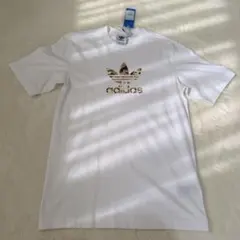 新品 アディダス オリジナルス カモフラ ロゴ Tシャツ S ホワイト