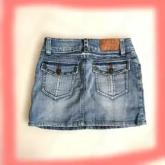 ♥お値下げ　デニム　ブルー スタッズ付きミニスカート　S　M 　150 160