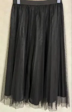 チュールロングスカート　黒　M 9号