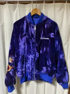【激レア】90sVINTAGEビンテージヴィンテージパープルカラー別珍スカジャン 朧 おぼろ ヴィンテージ 鷹 刺繍 和柄 別珍 スカジャン 9043834