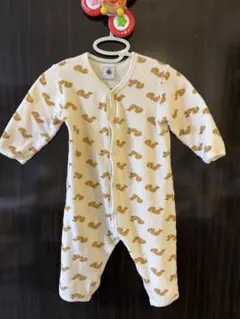 【値下げ】プチバトー　ロンパース　リス柄/りす柄（12M、74cm）