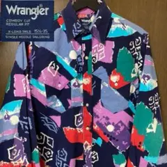 Wrangler 80s ヴィンテージ 総柄シャツ アメリカ古着