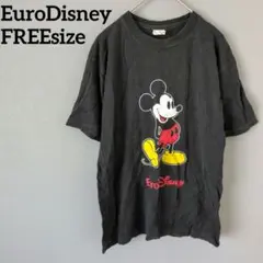 EuroDisney ユーロディズニー【14】黒 ミッキーマウスTシャツ
