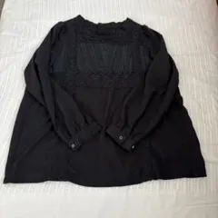 somari ブラック レース装飾 長袖シャツのサムネイル