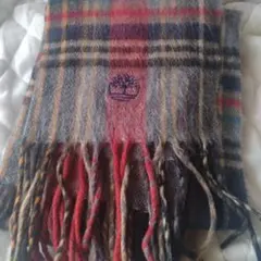 チェック柄ウールマフラー