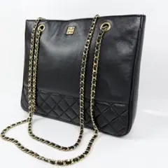 【美品】GIVENCHY 4Gロゴ チェーン ショルダーバッグ レザー 黒