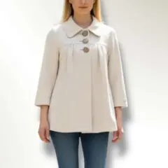 DEAR FLURA 七分袖コート Mサイズ ピンクベージュ Aライン きれいめのサムネイル