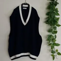 ✨ウィゴー　ブラウニー　ニットベスト　ネイビー　Lサイズ　秋冬✨