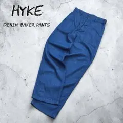 XL✨HYKE✨大きいサイズ✨美品✨デニムベイカーパンツ　ハイウエストワイドのサムネイル