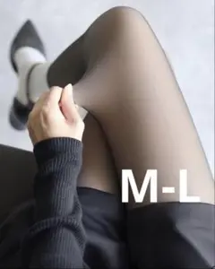 まるで素肌のようなフェイクタイツ80デニール M-L 黒×ブルーベージュ