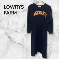 ★【大人可愛い】ローリーズファーム カレッジロゴ ロングワンピース M ブラック
